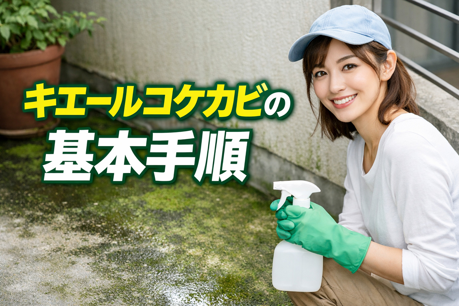 キエールコケカビの使い方｜水洗い不要でベランダのコケを落とす