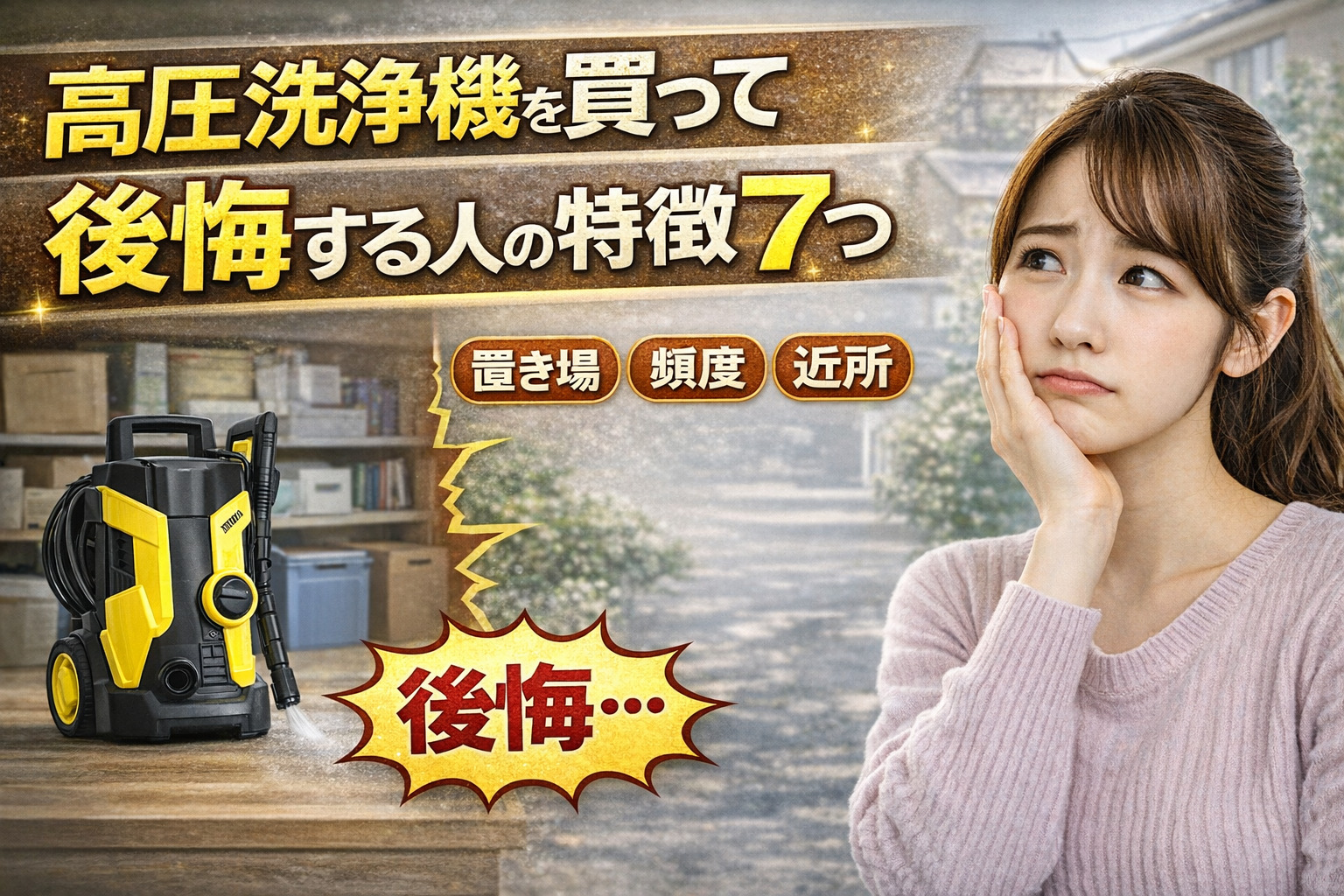 高圧洗浄機を買って後悔する人の特徴7つ｜置き場・頻度・近所・片付け