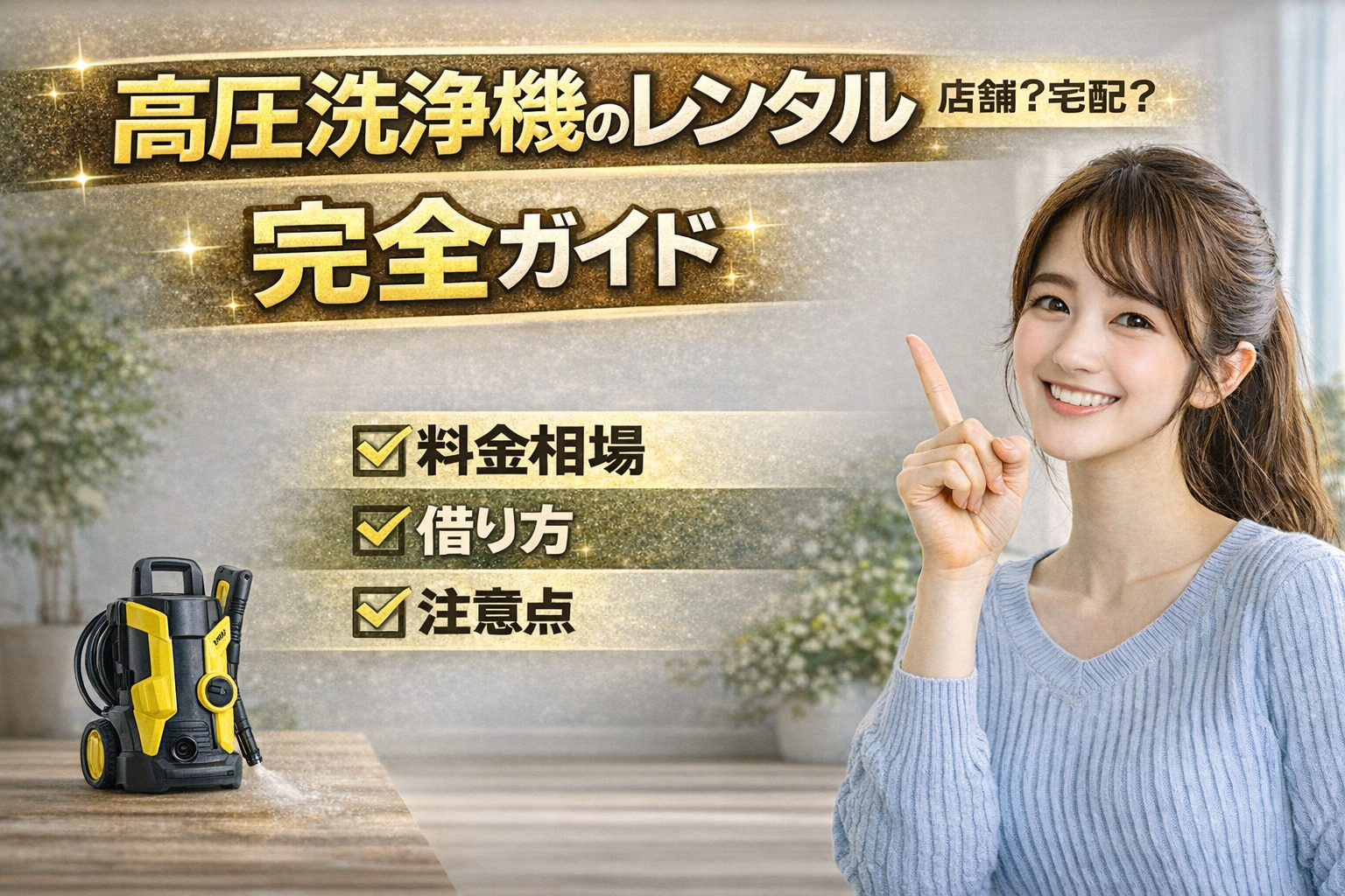 高圧洗浄機レンタル完全ガイド｜料金相場・借り方・注意点【ホームセンター宅配】